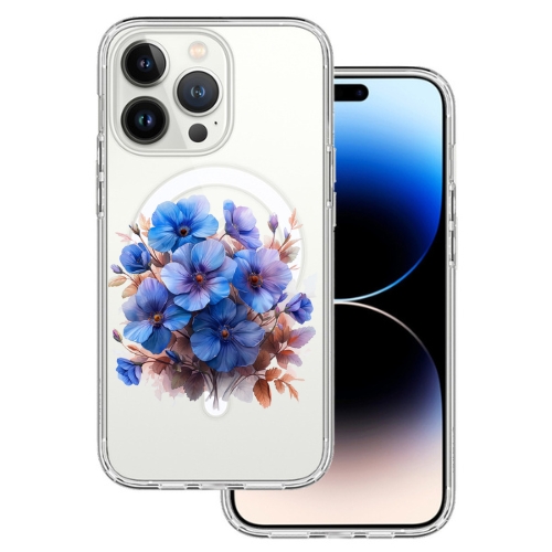 Husa Protectie Silicon MagSafe Design Modern GBG35 -Floare Albastra- Iphone 13 Pro - 3 | YEO